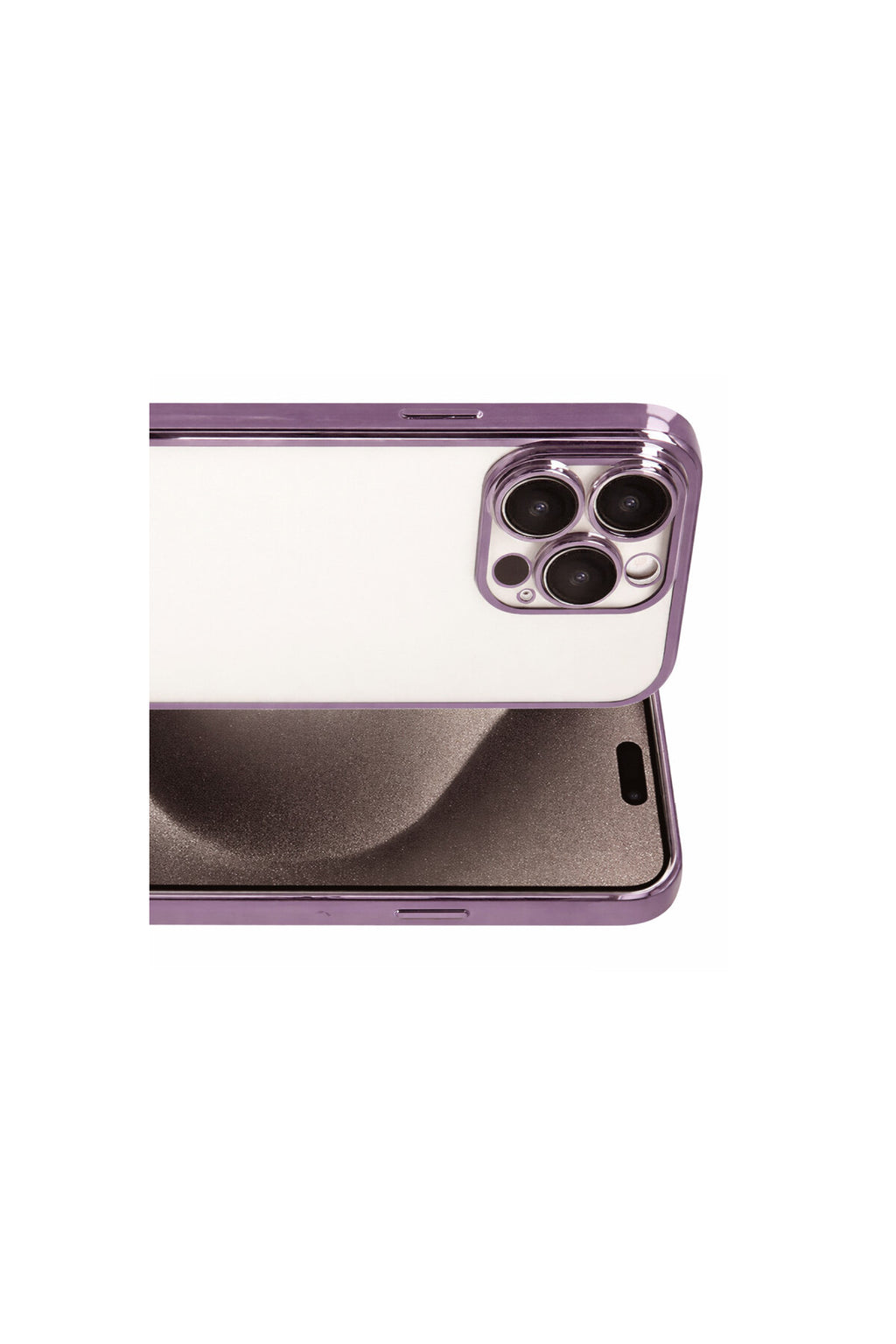 Apple iPhone 15 Pro Max Uyumlu Lensli Silikon - Mor