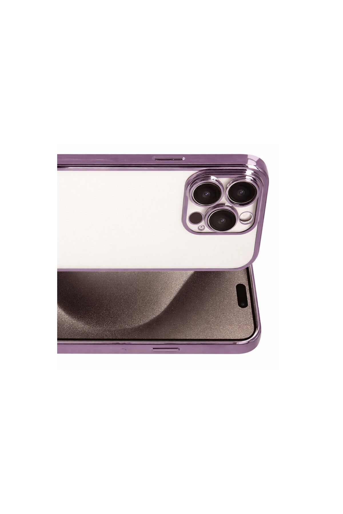 Apple iPhone 15 Pro Max Uyumlu Lensli Silikon - Mor