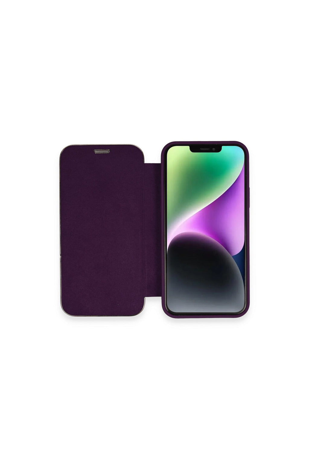 Apple iPhone 12 Uyumlu Kılıf Dolpin Kapaklı - Derin Mor