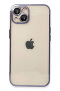 Apple iPhone 14 Uyumlu Kılıf Lensli Silikon - Mor