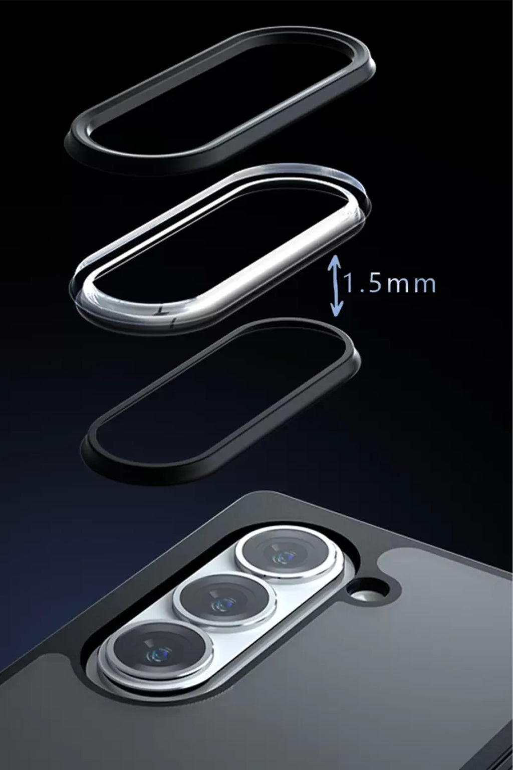 Samsung Galaxy Z Fold 5 Kılıf Blur Fold Kapak - Mat Siyah