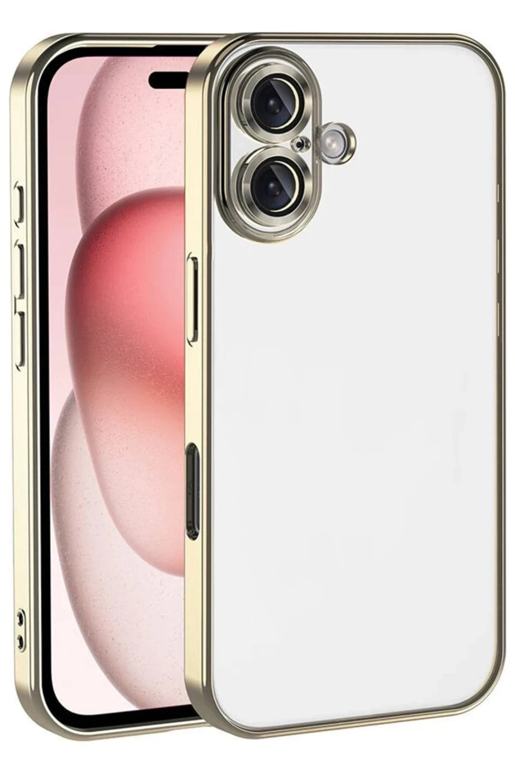 Apple iPhone 17 Uyumlu Lensli Silikon - Gold