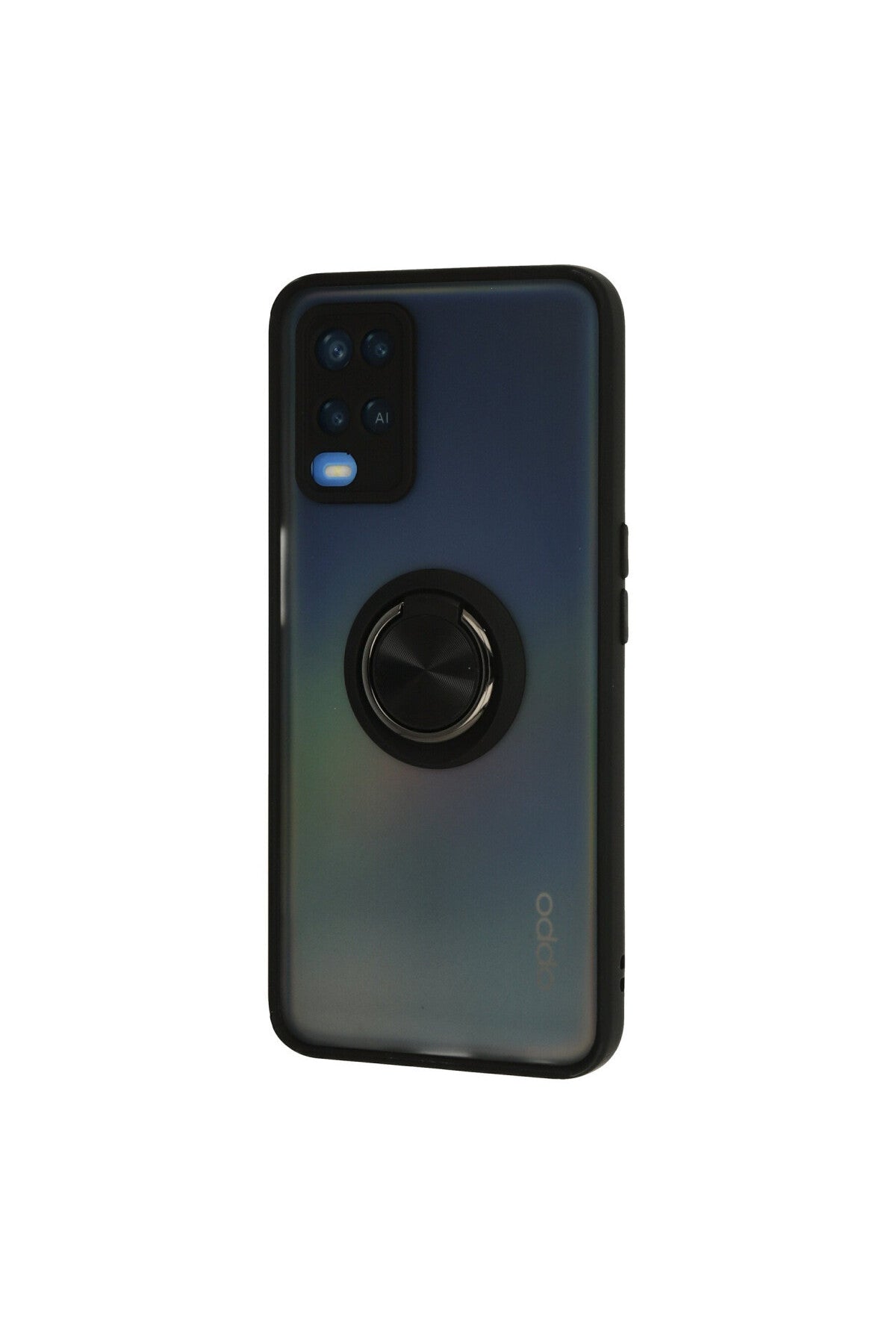 Oppo A54 4G Uyumlu Kılıf Montreal Yüzüklü Silikon Kapak - Siyah