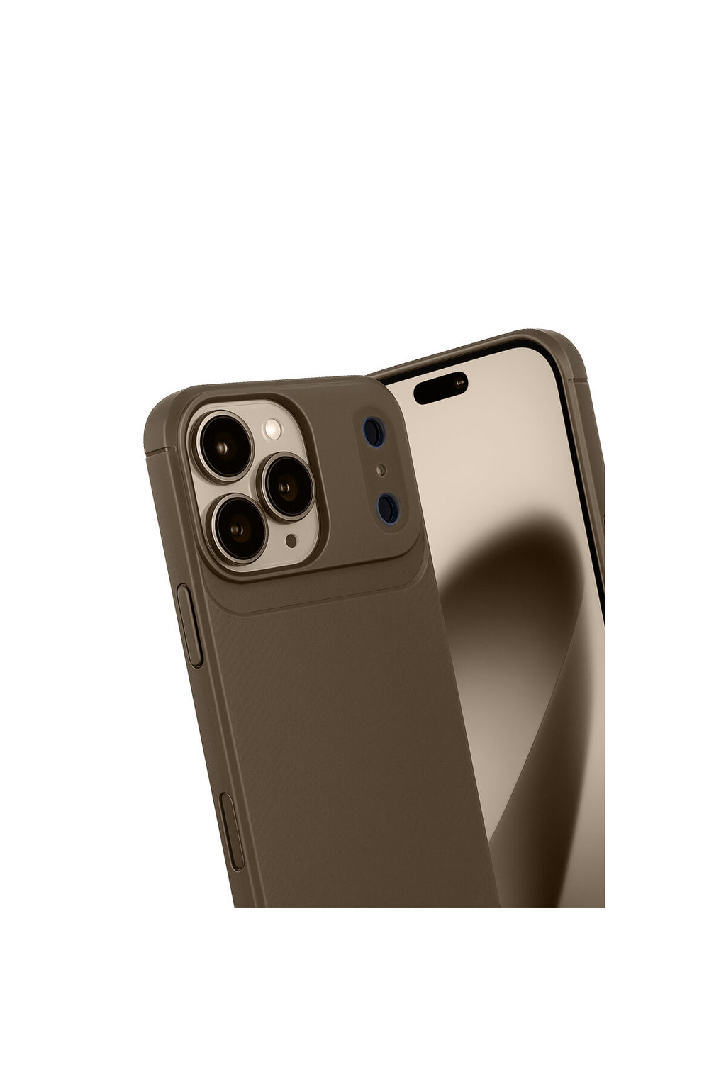 Apple iPhone 17 Pro Uyumlu Auto Focus Karbon Kapak - Kahverengi