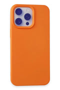 Apple iPhone 15 Pro Max Uyumlu Kılıf Nano içi Kadife Silikon - Turuncu