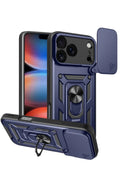 Apple iPhone 17 Pro Max Uyumlu Pars Lens Yüzüklü Silikon - Lacivert