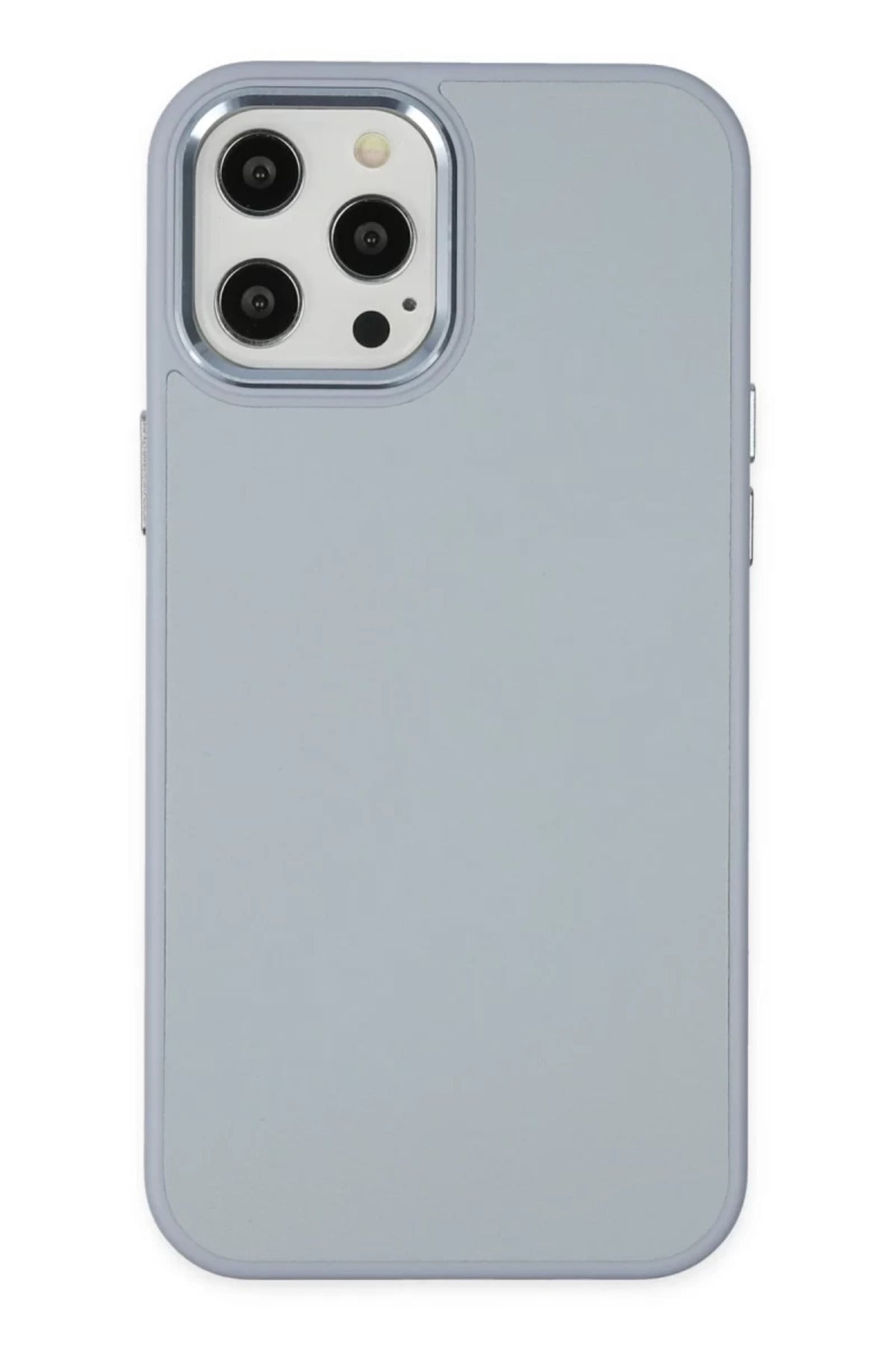 Apple iPhone 12 Pro Max Uyumlu Kılıf Asya Deri Silikon - Sierra Blue