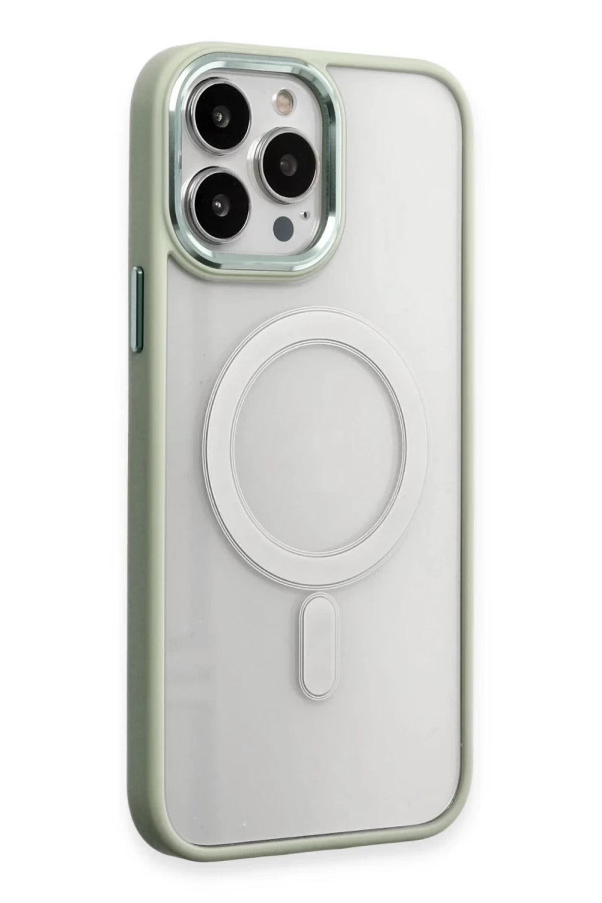 Apple iPhone 15 Pro Uyumlu Kılıf Room Magneticsafe Silikon - Su Yeşili