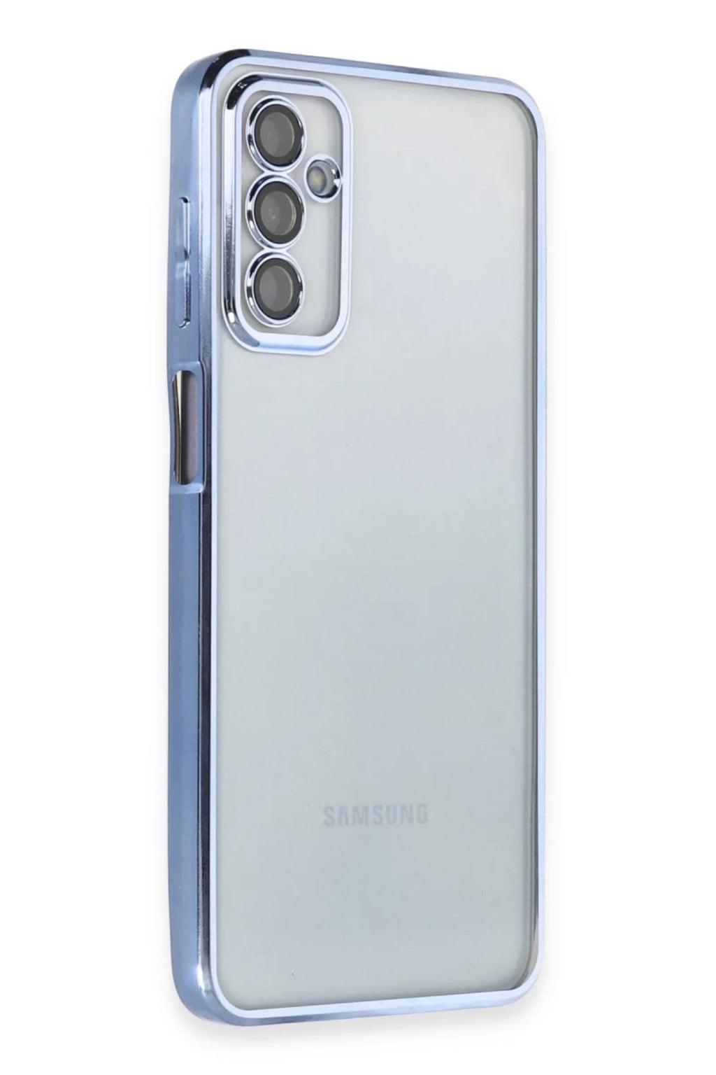 Samsung Galaxy M23 Uyumlu Kılıf Lensli Silikon - Açık Mavi