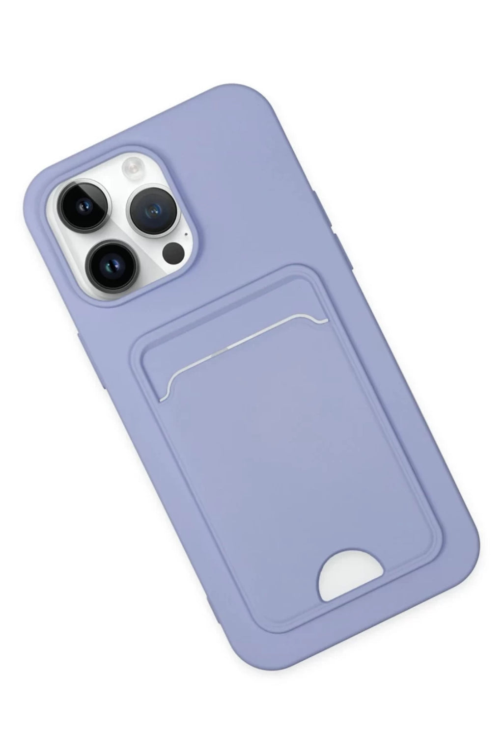 Apple iPhone 14 Pro Uyumlu Kılıf Kelvin Kartvizitli Silikon - Lila