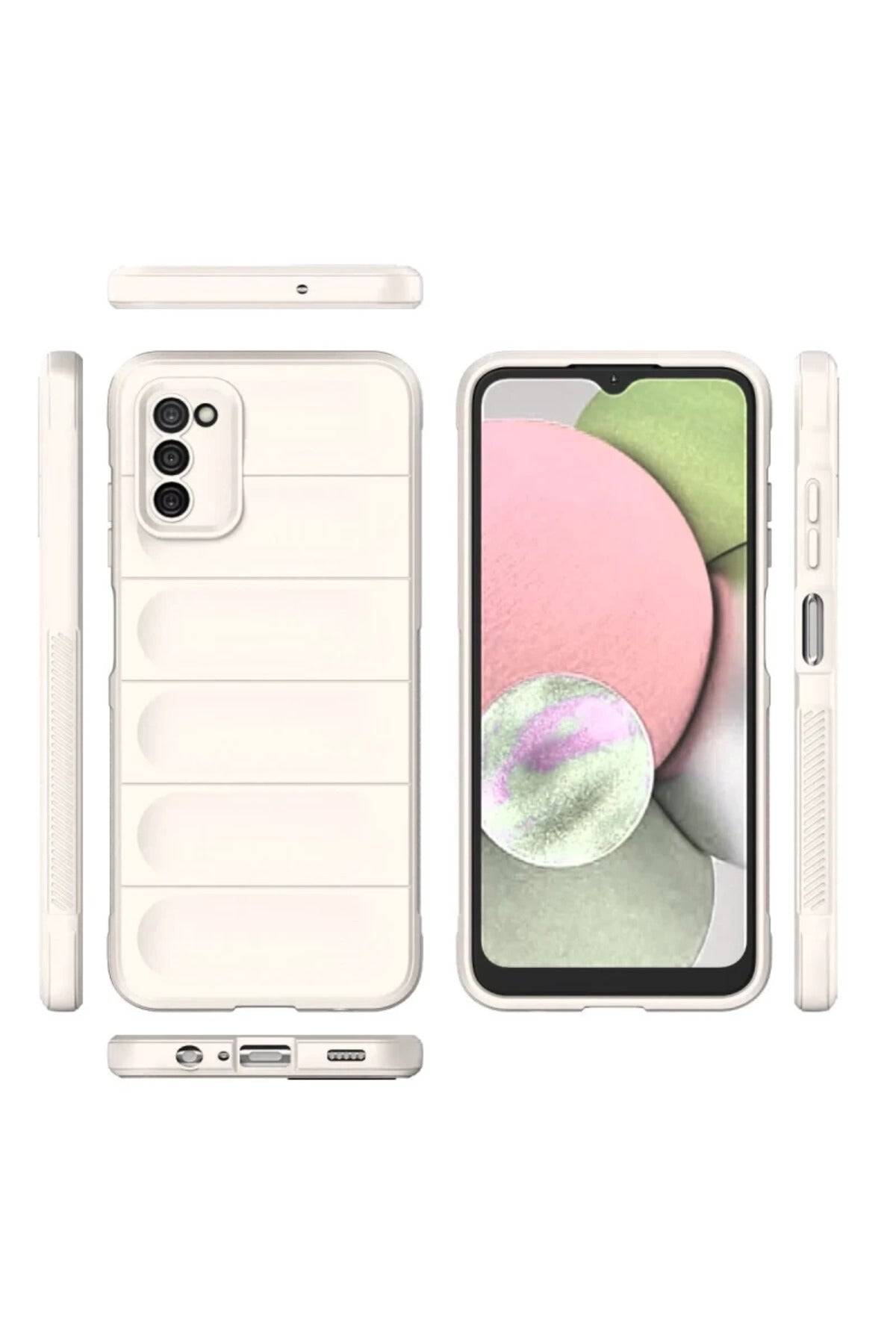 Samsung Galaxy A03S Uyumlu Kılıf Optimum Silikon - Krem