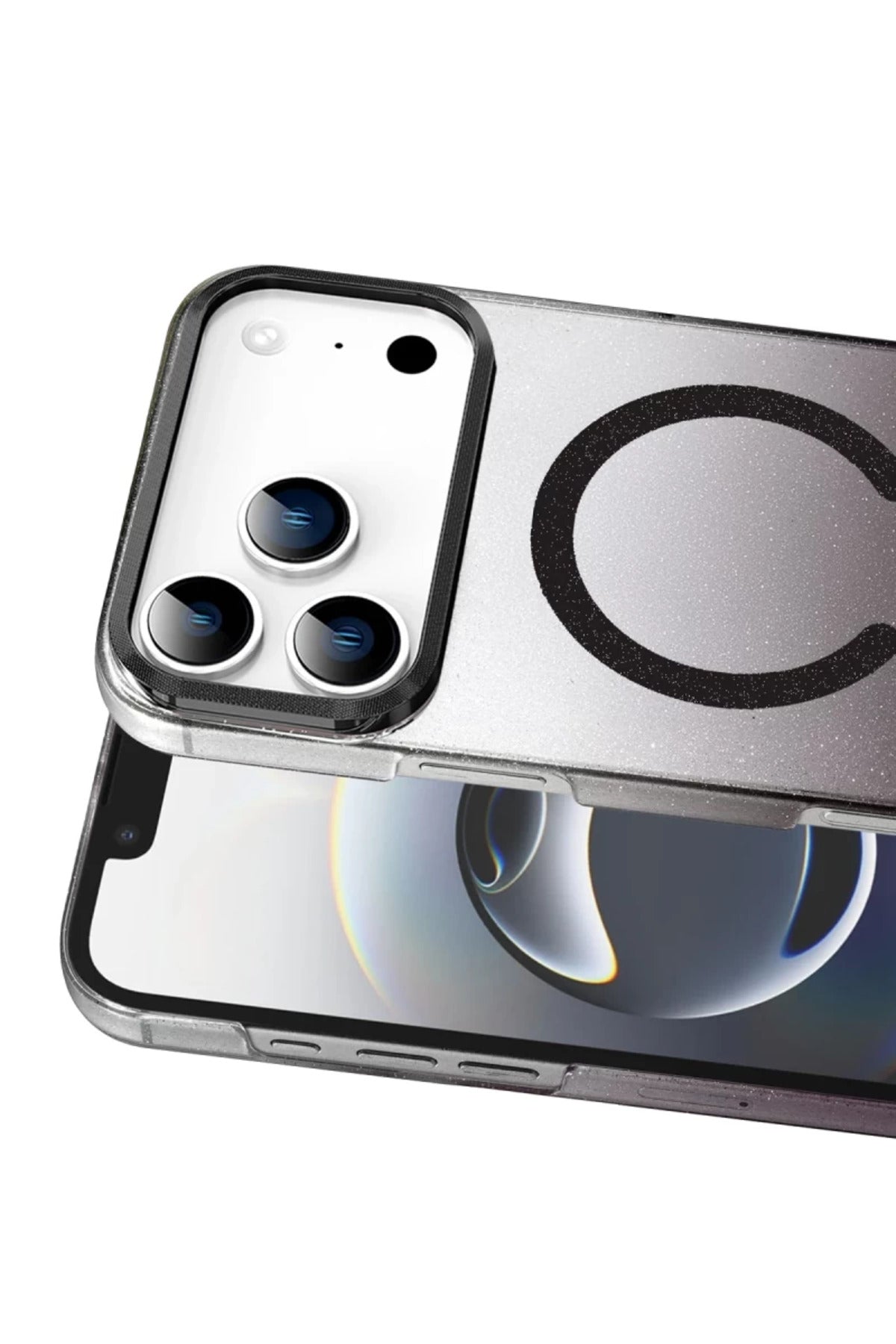 Apple iPhone 17 Pro Max Uyumlu Glossy Magsafe Kapak - Siyah