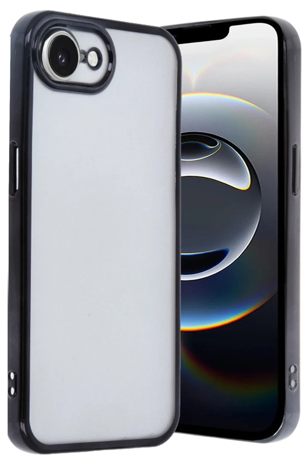 Apple iPhone 16E Uyumlu Kılıf Lensli Silikon - Siyah