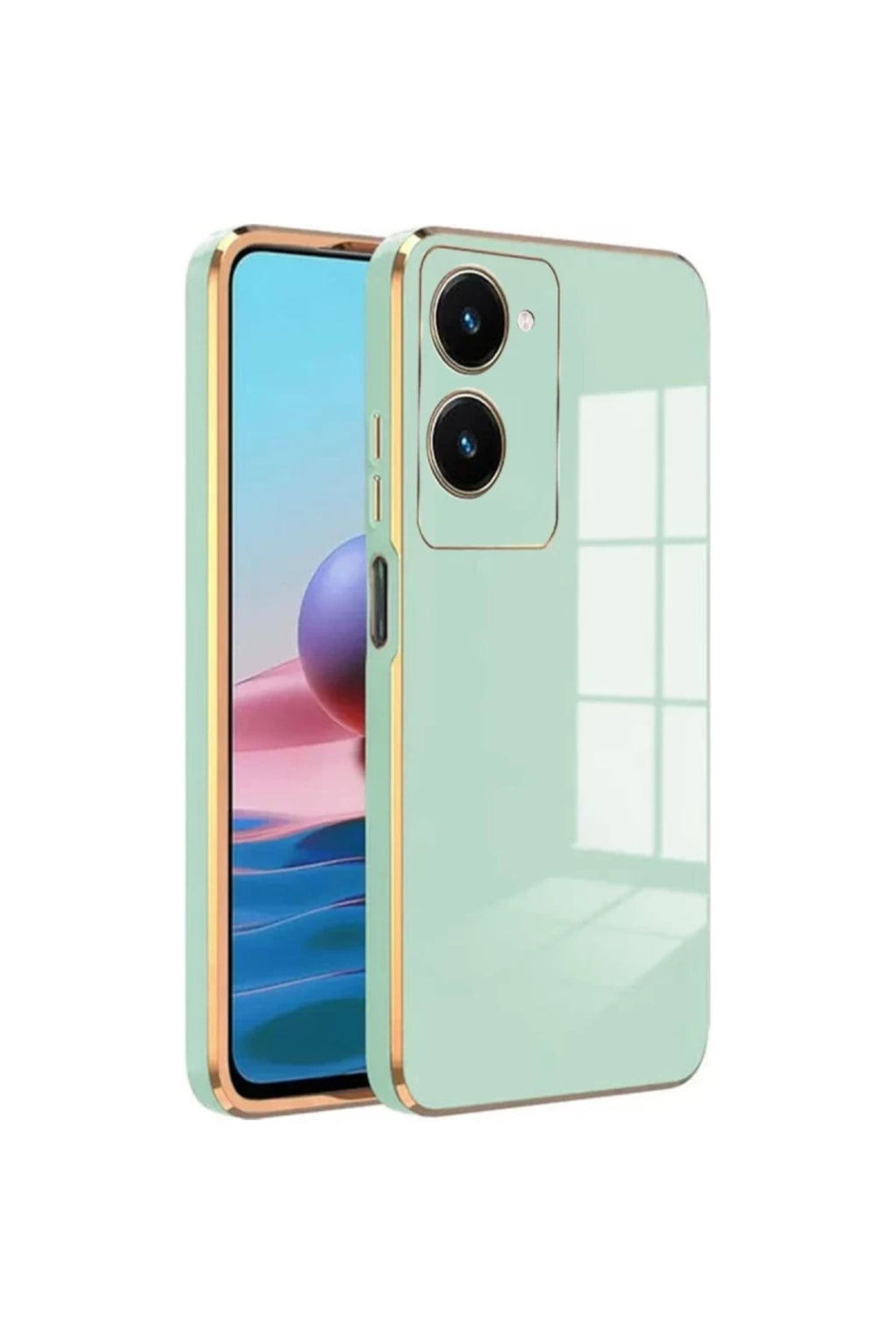 Vivo Y18 Uyumlu Kılıf Volet Silikon - Açık Yeşil