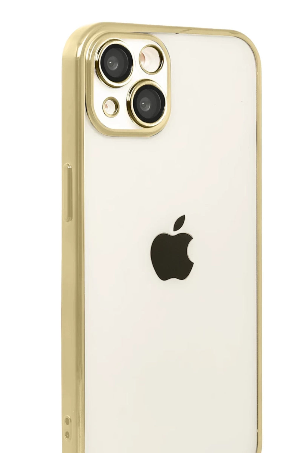 Apple iPhone 15 Uyumlu Lensli Silikon - Gold