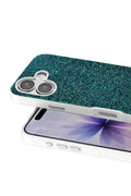 Onegif Apple iPhone 17 Uyumlu Bright Simli Kapak - Koyu Yeşil
