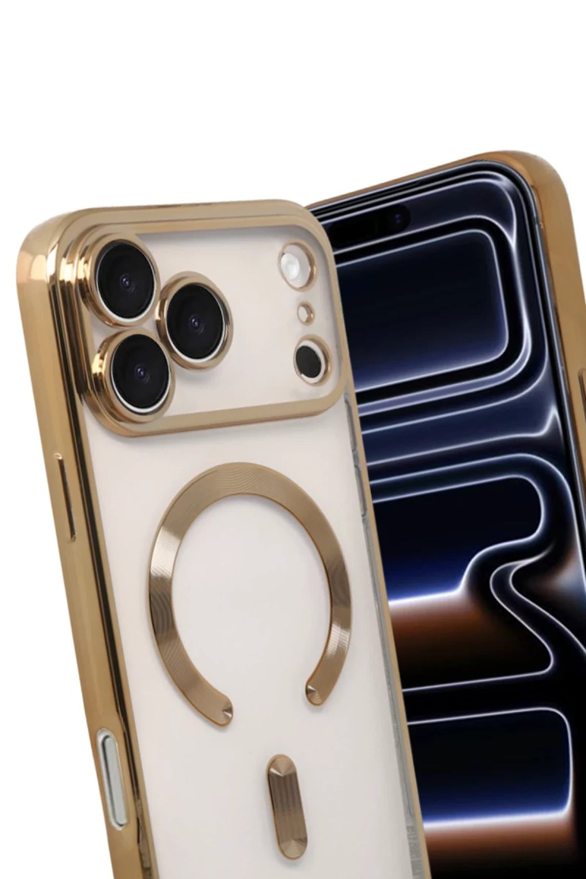 Apple iPhone 17 Pro Uyumlu Kross Magneticsafe Kapak - Gold