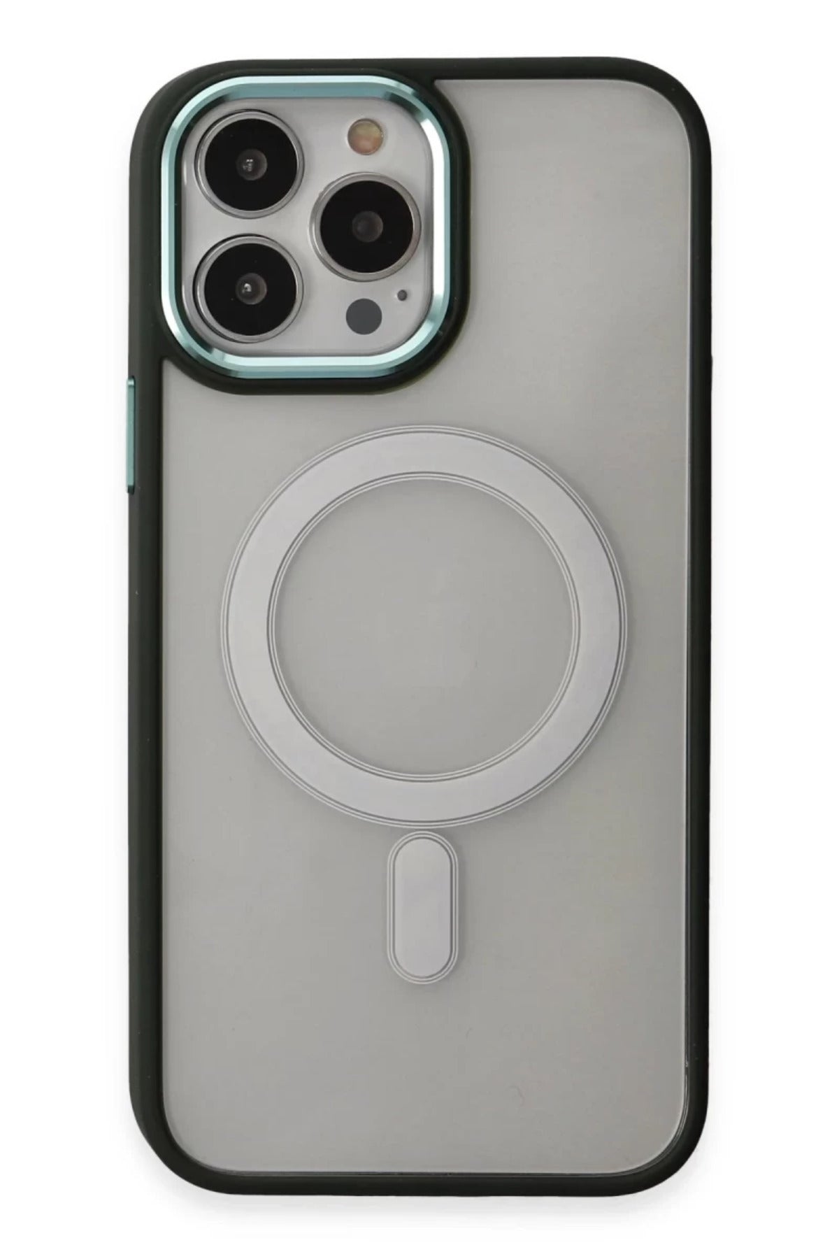 Apple iPhone 15 Pro Uyumlu Kılıf Room Magneticsafe Silikon - Köknar Yeşili