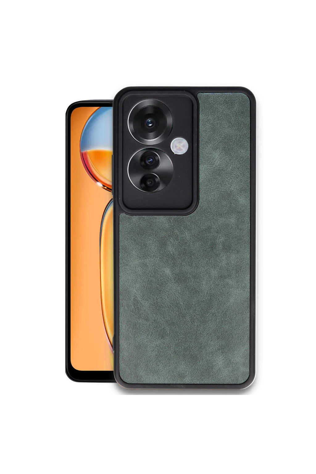 Oppo Reno 11F Uyumlu Kılıf Aras Deri Kapak - Koyu Yeşil