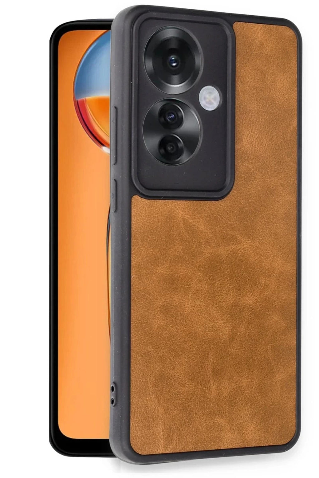 Oppo Reno 11F Uyumlu Kılıf Aras Deri Kapak - Taba