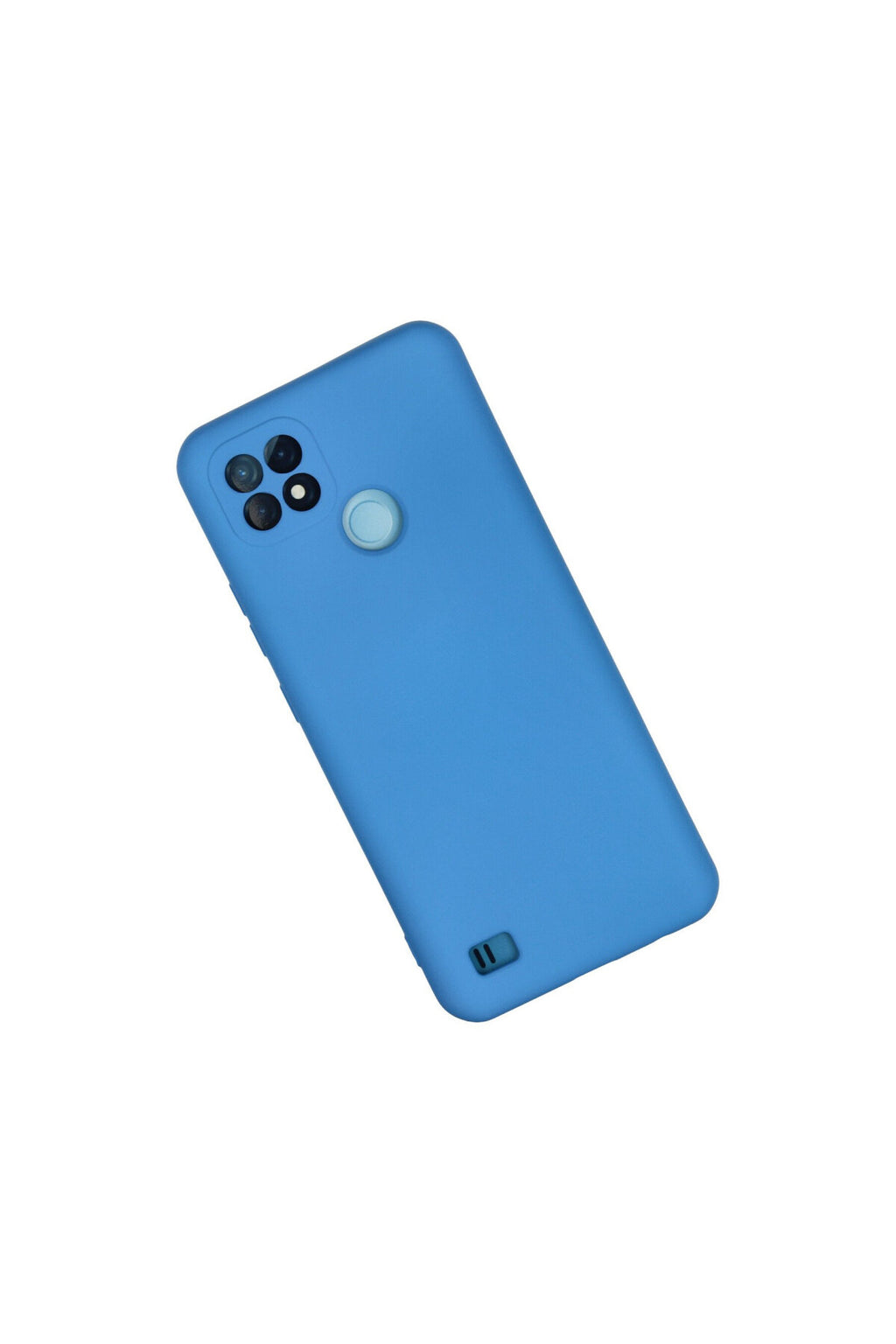 Realme C21 Uyumlu Kılıf Nano içi Kadife Silikon - Mavi