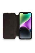 Apple iPhone 14 Pro Uyumlu Kılıf Dolpin Kapaklı - Siyah
