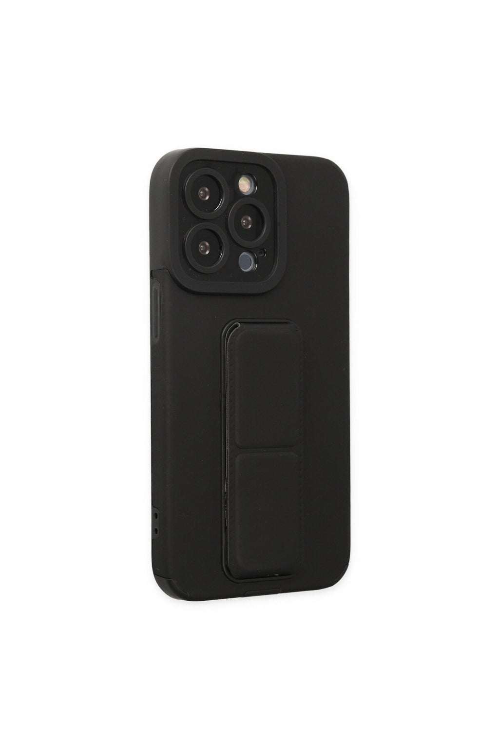 Apple iPhone 13 Pro Uyumlu Kılıf Mega Standlı Silikon - Siyah