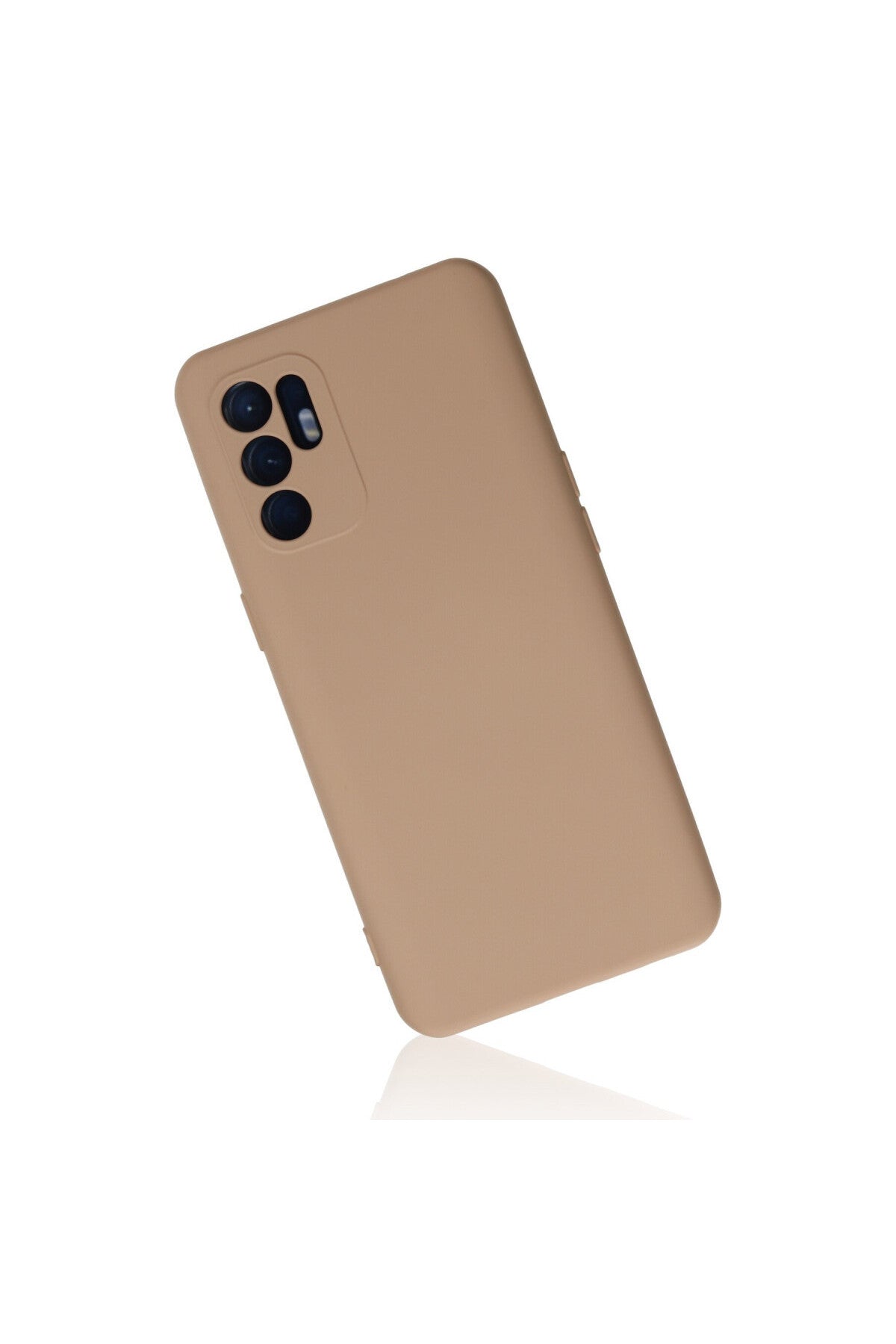 Oppo Reno 6 Uyumlu Kılıf Nano içi Kadife Silikon - Pudra