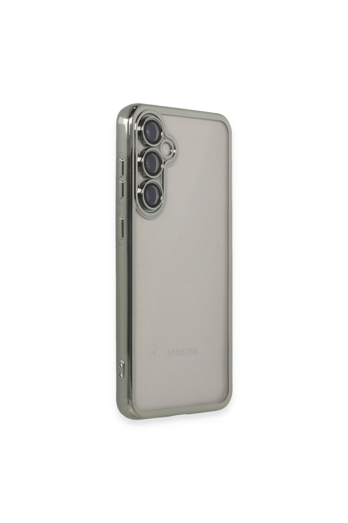Samsung Galaxy S23 FE Uyumlu Kılıf Lensli Silikon - Gümüş