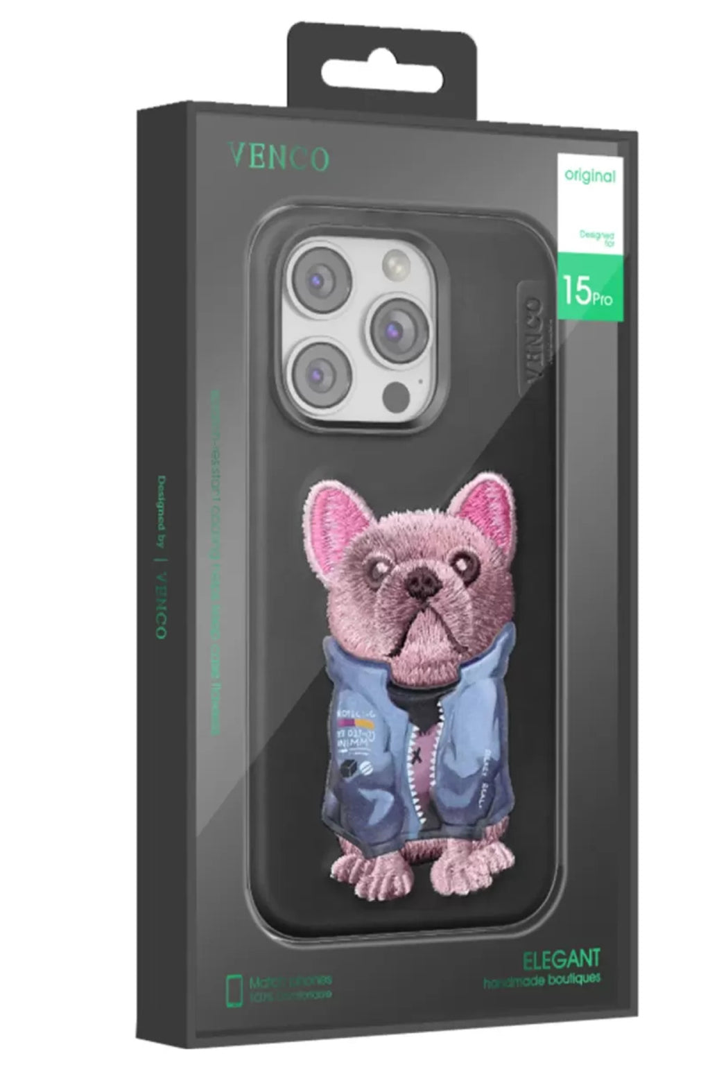 Venco Apple iPhone 16 Pro Uyumlu Cute Desenli Kapak - Siyah
