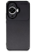 Huawei Nova 12S Uyumlu Kılıf Auto Focus Karbon Kapak - Siyah