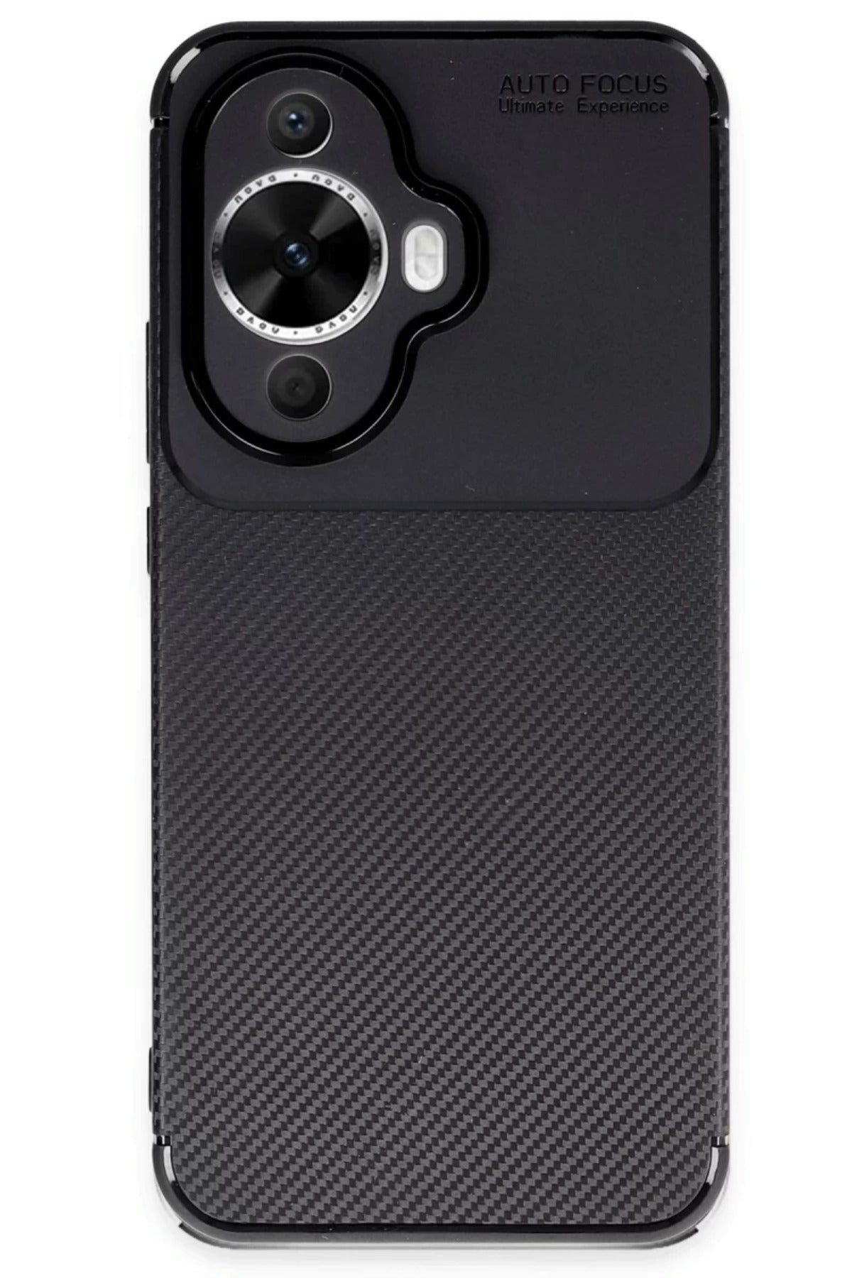 Huawei Nova 12S Uyumlu Kılıf Auto Focus Karbon Kapak - Siyah