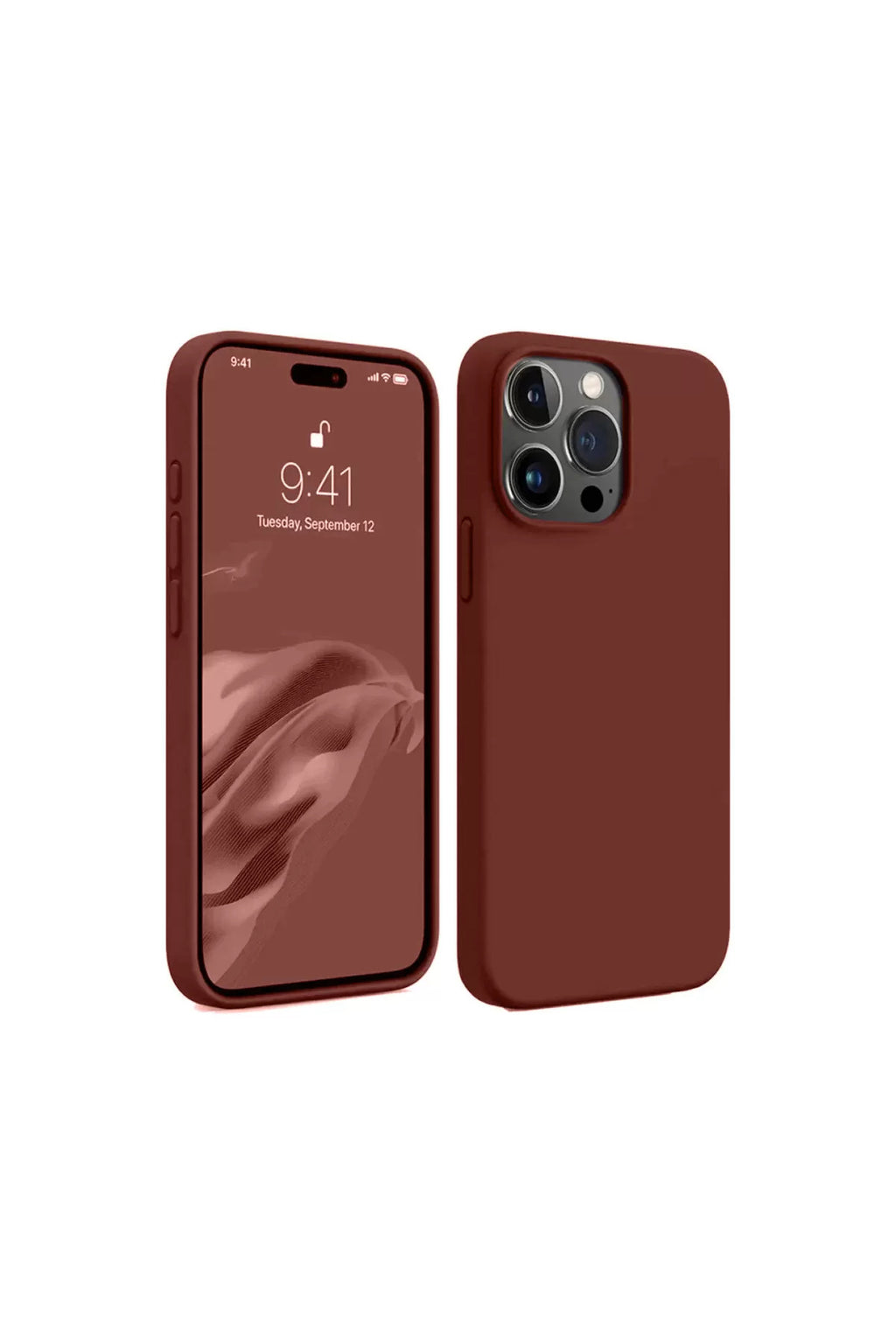 Apple iPhone 15 Pro Max Uyumlu Kılıf First Silikon - Bordo
