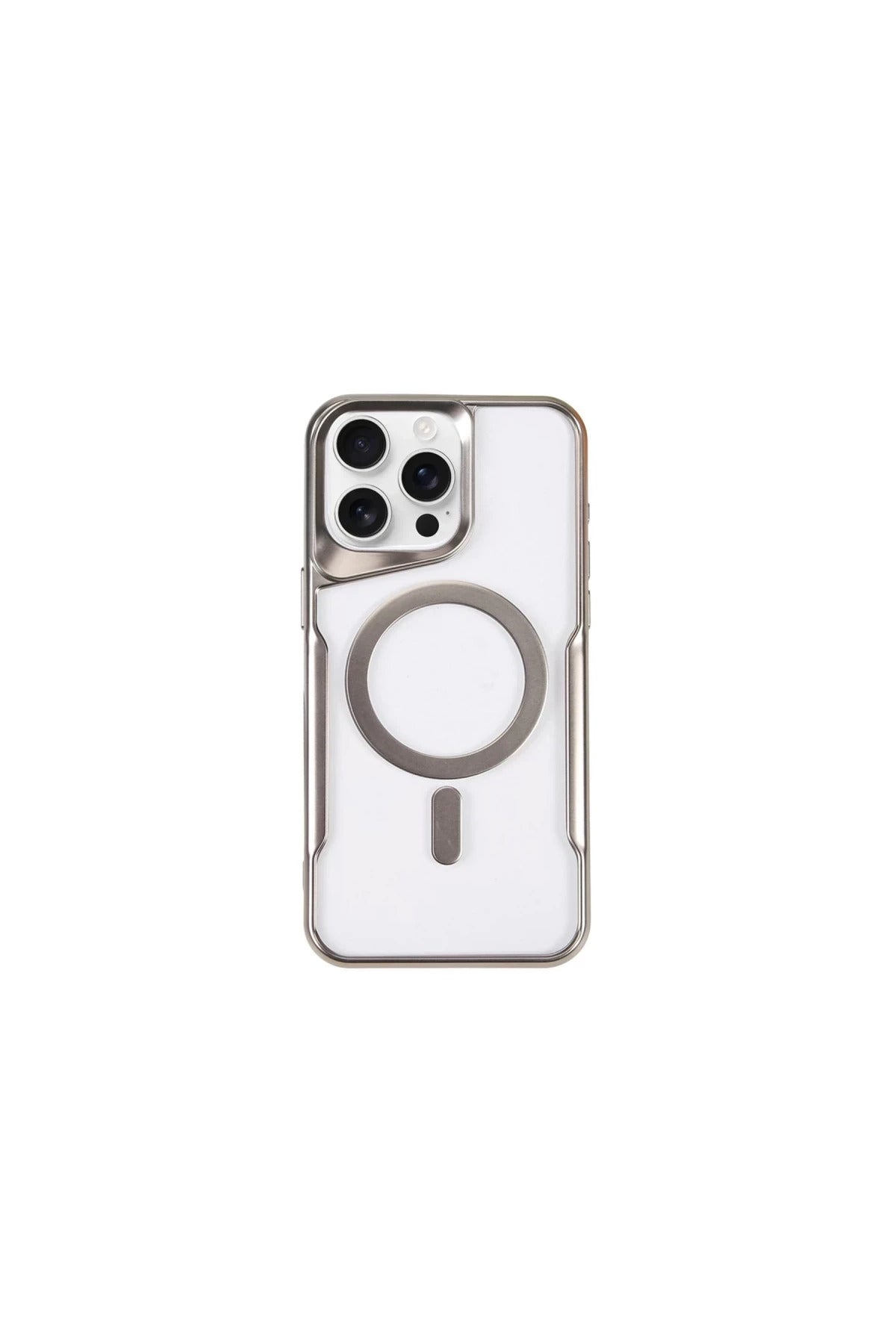 Apple iPhone 11 Pro Max Uyumlu Kılıf Boyi Magsafe Silikon Kapak - Gümüş