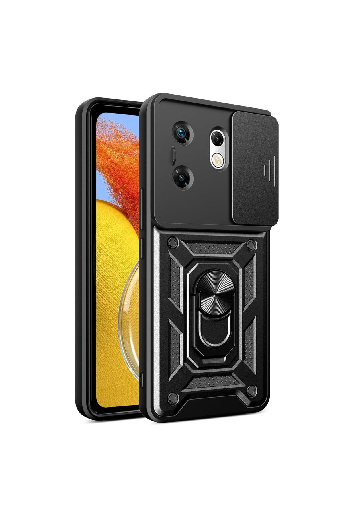 İnfinix Zero 30 4G Kılıf Pars Lens Yüzüklü Silikon - Siyah