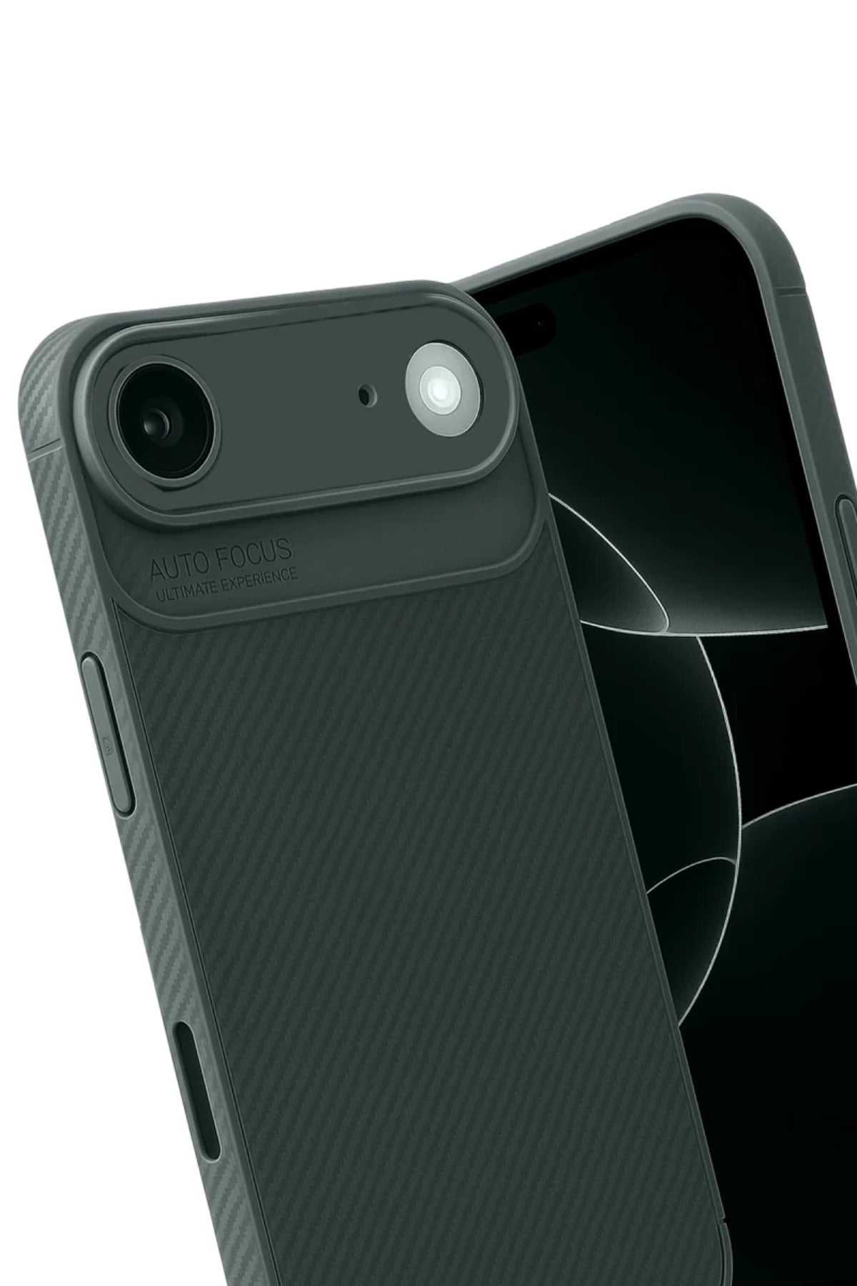 Apple iPhone 17 Air Uyumlu Auto Focus Karbon Kapak - Koyu Yeşil
