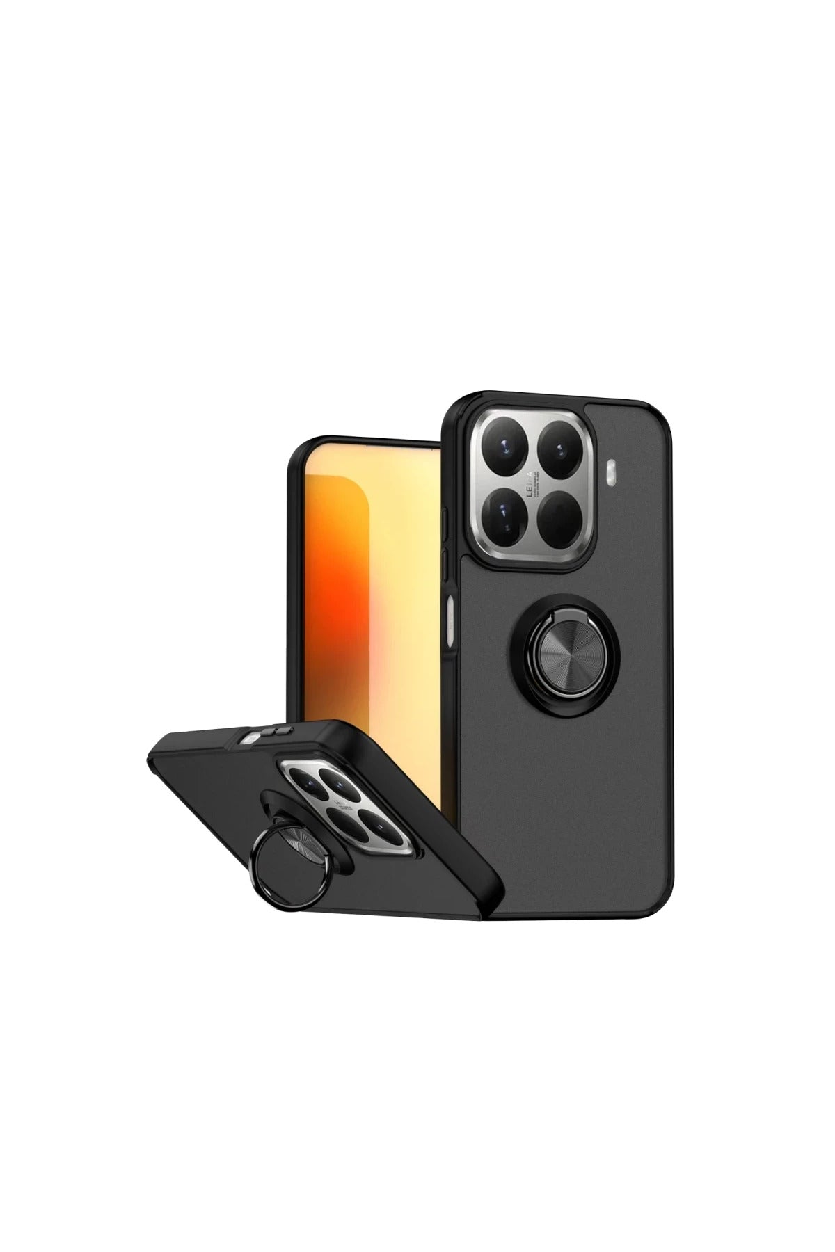 Xiaomi Mi 15T Pro Uyumlu Montreal Yüzüklü Silikon Kapak - Siyah