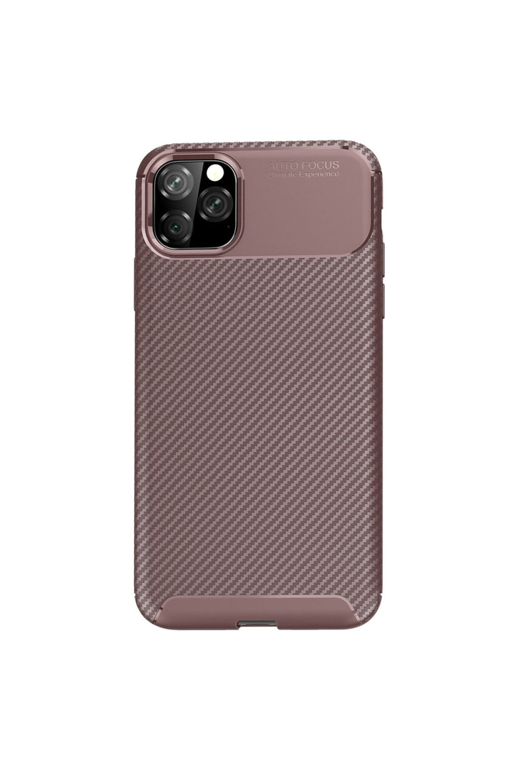 Apple iPhone 11 Pro Uyumlu Kılıf Auto Focus Karbon Kapak - Kahverengi