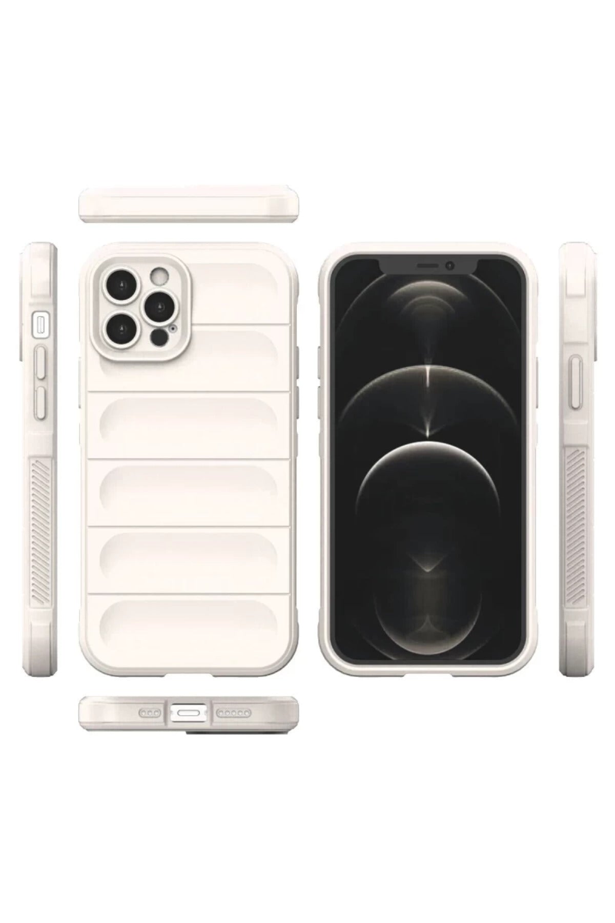 Apple iPhone 12 Pro Uyumlu Kılıf Optimum Silikon - Krem