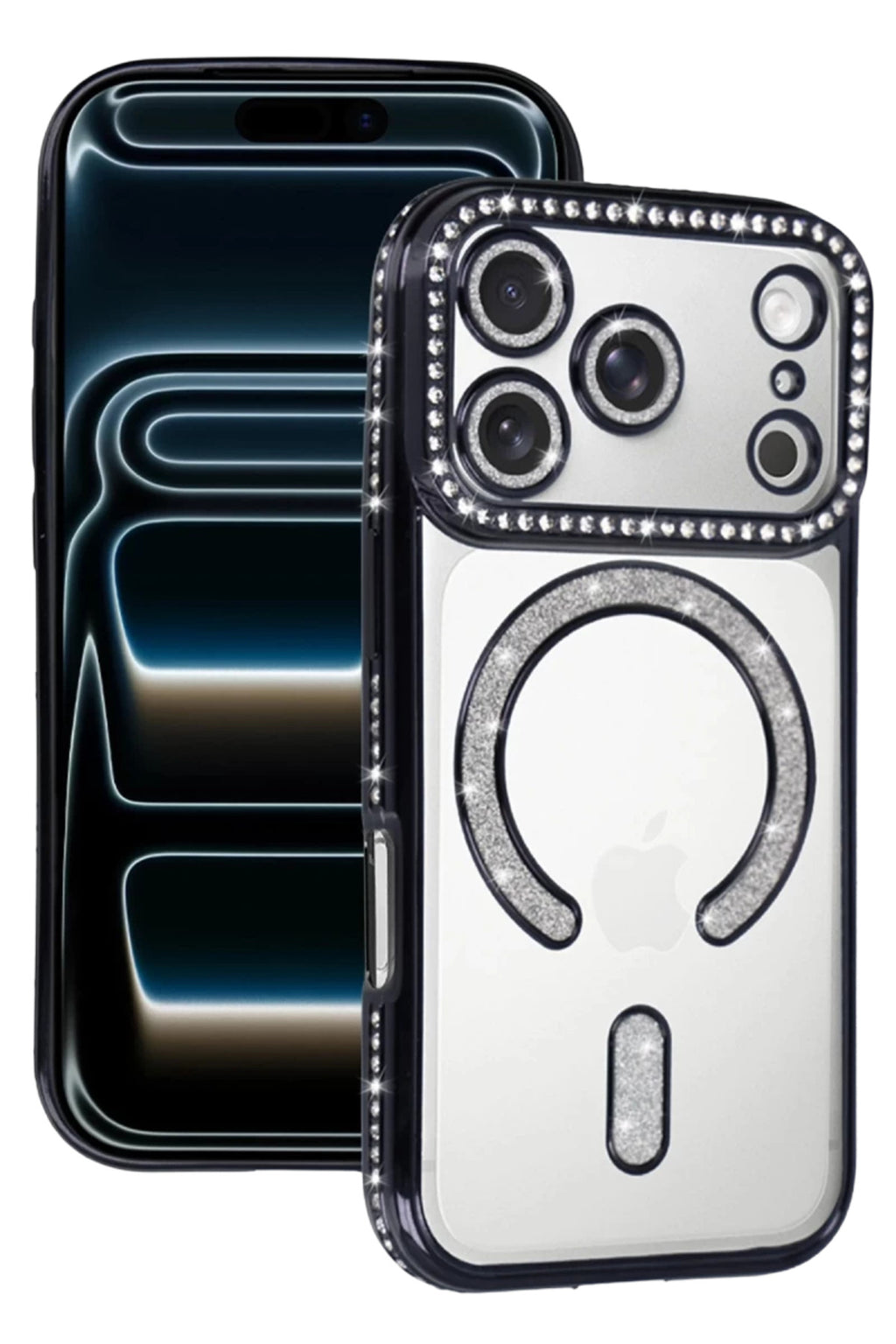 Apple iPhone 17 Pro Uyumlu Joke Simli Magneticsafe Kılıf - Siyah