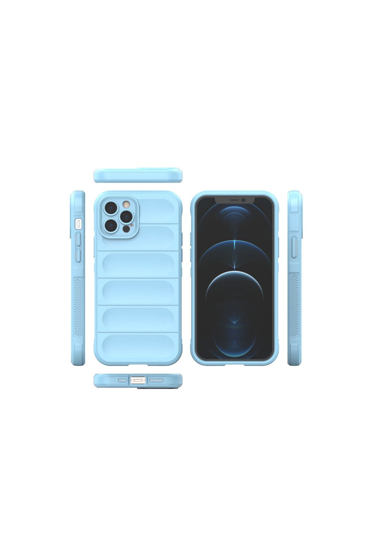 Apple iPhone 12 Pro Uyumlu Kılıf Optimum Silikon - Sky Blue