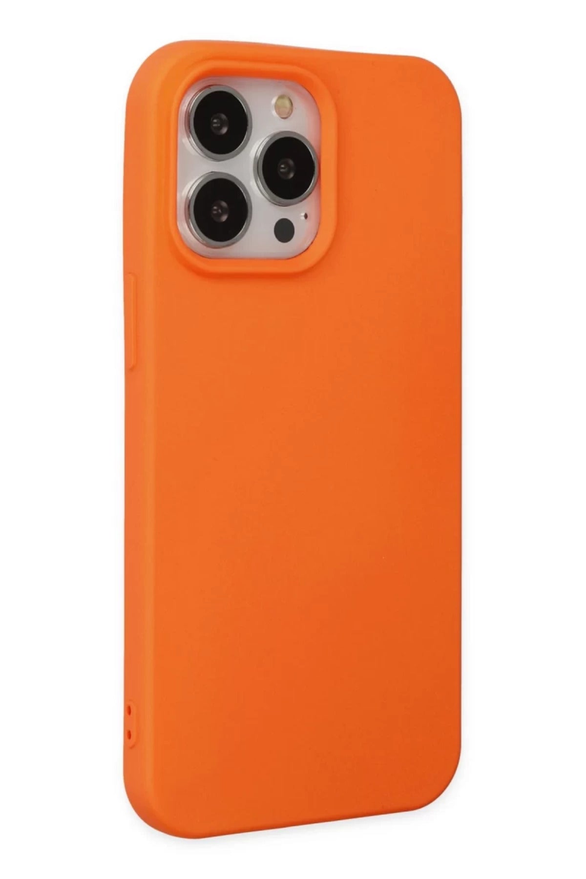 Apple iPhone 14 Pro Max Uyumlu Kılıf Nano içi Kadife Silikon - Turuncu