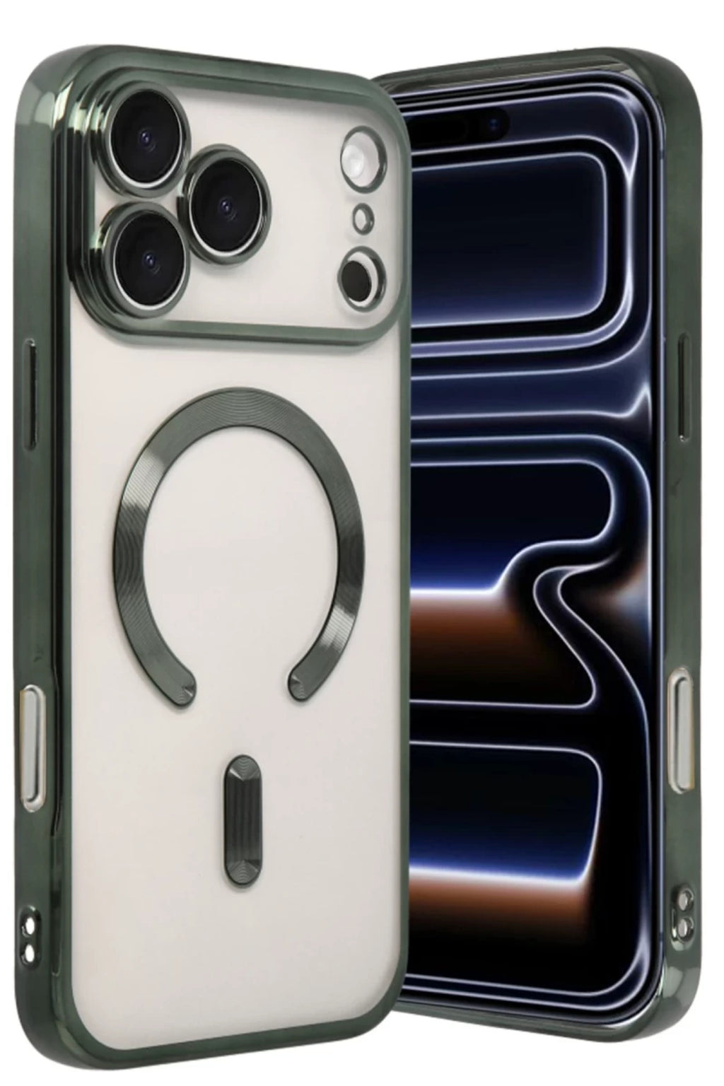 Apple iPhone 17 Pro Uyumlu Kross Magneticsafe Kapak - Koyu Yeşil