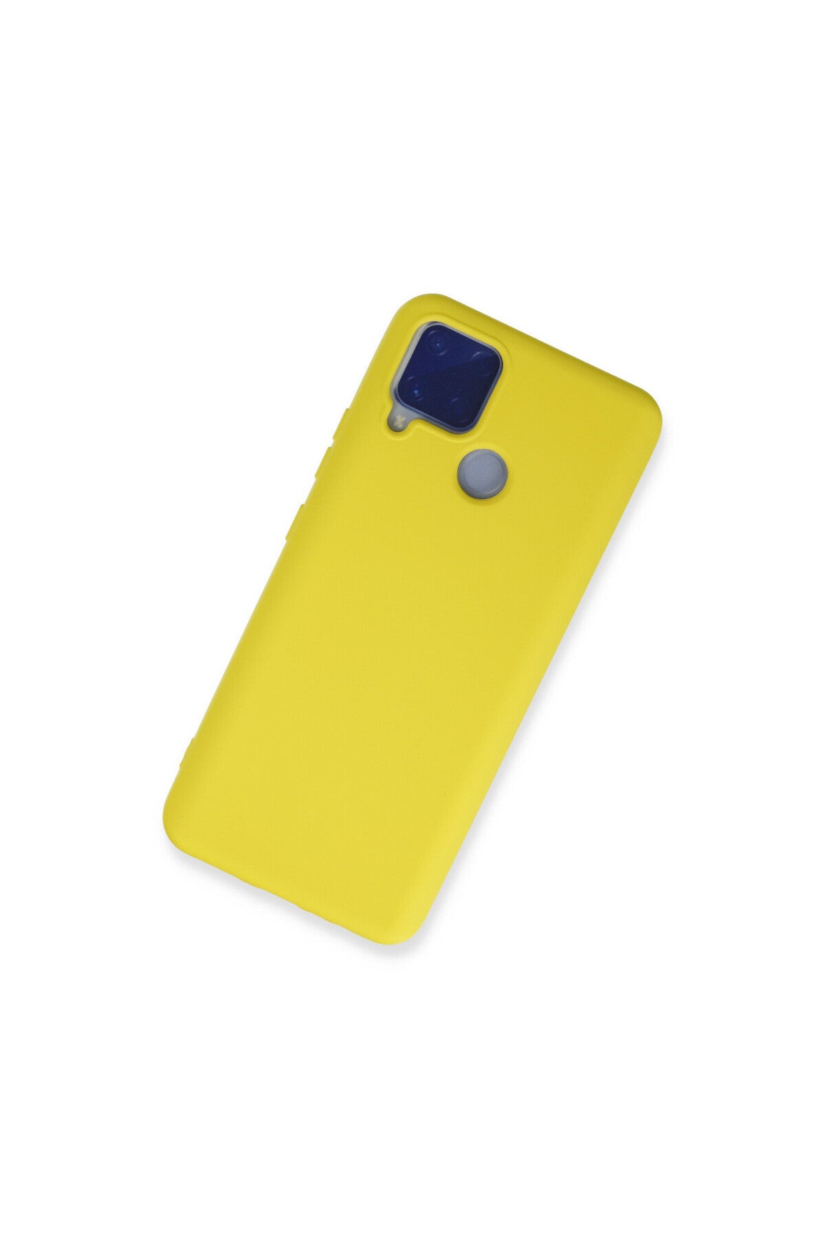Realme C15 Uyumlu Kılıf Nano içi Kadife Silikon - Sarı