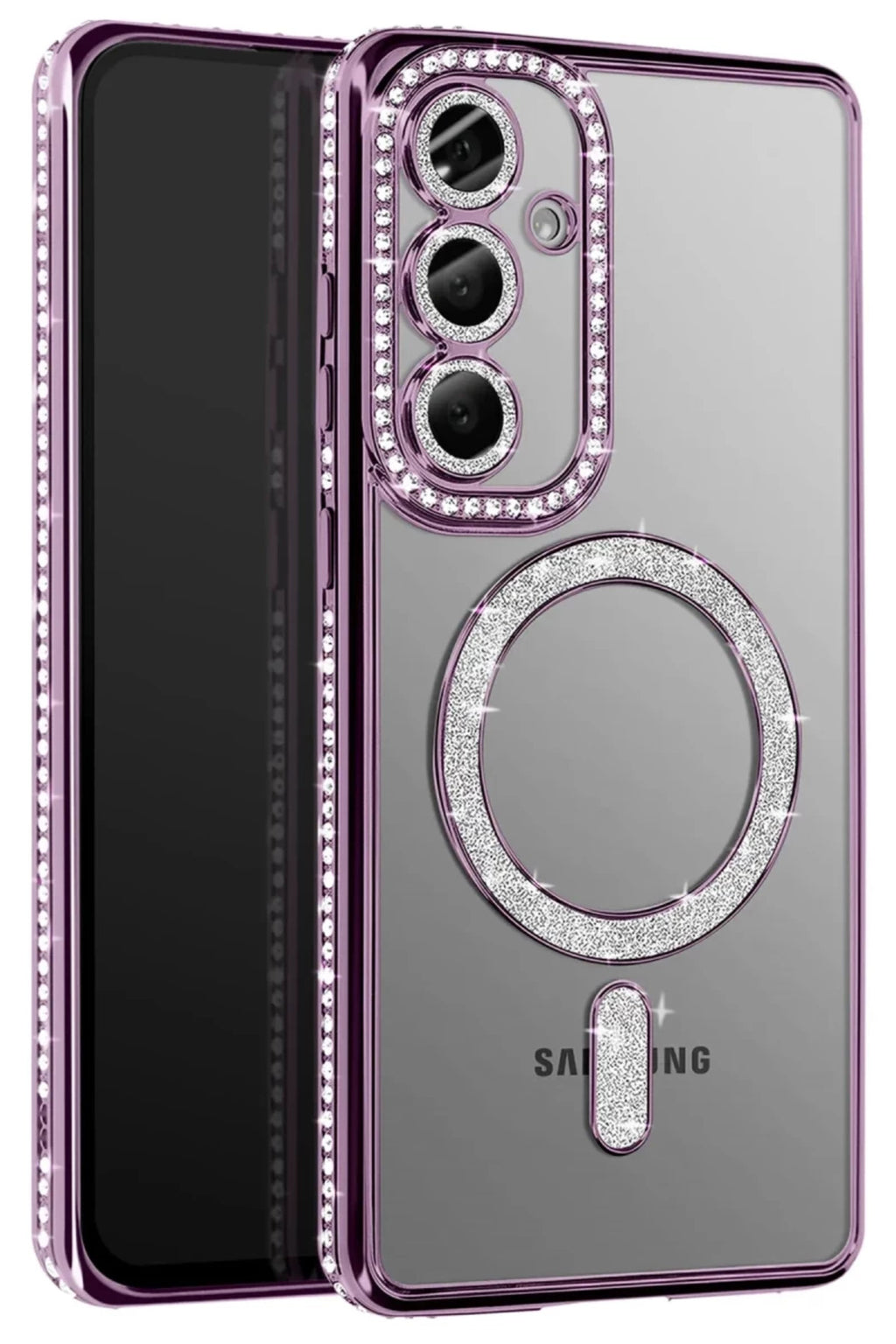 Samsung Galaxy S26 Plus Uyumlu Joke Simli Magneticsafe Kılıf - Derin Mor