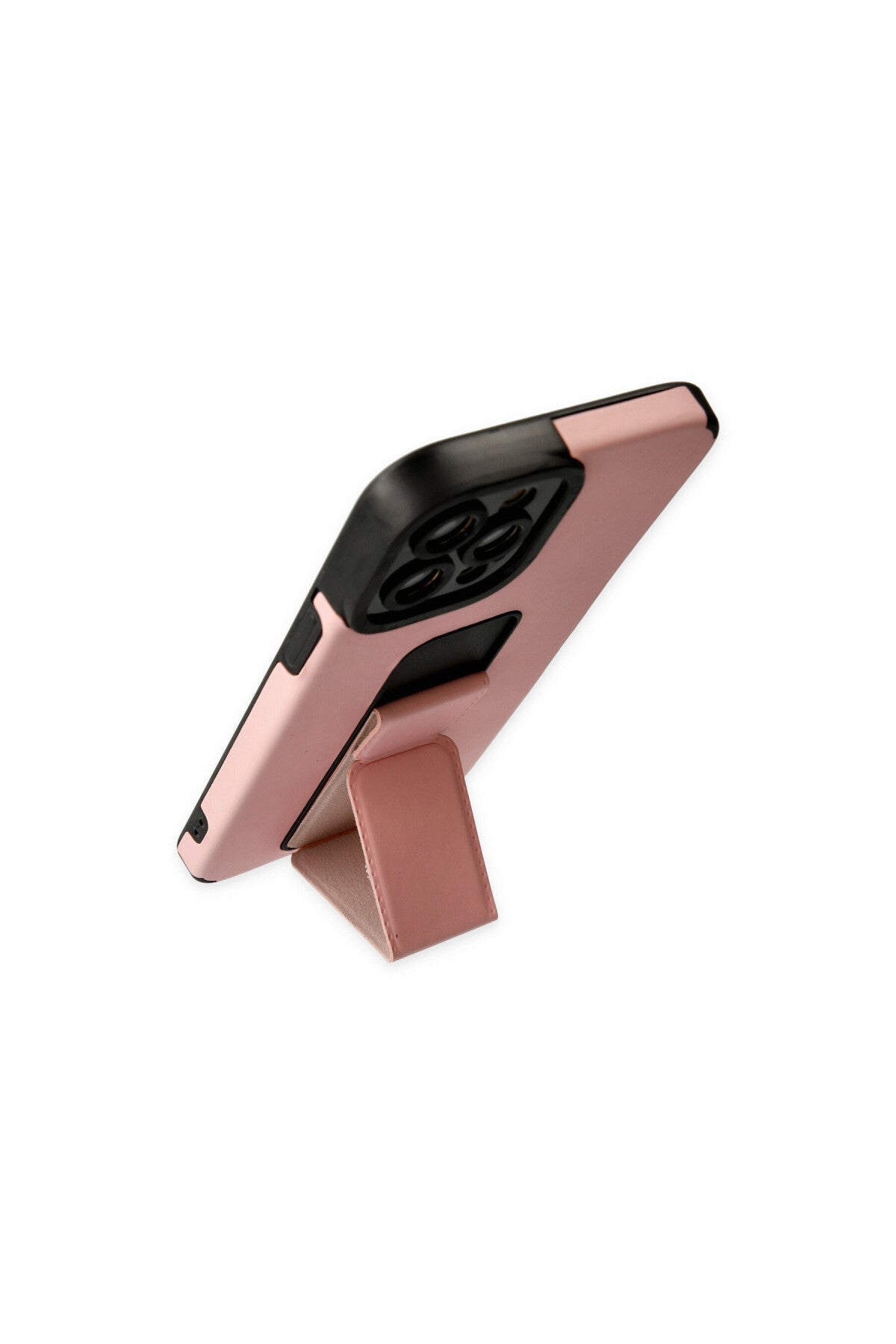 Apple iPhone 12 Pro Max Uyumlu Kılıf Mega Standlı Silikon - Pudra