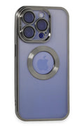 Apple iPhone 15 Pro Uyumlu Kılıf Slot Silikon - Titan Gri