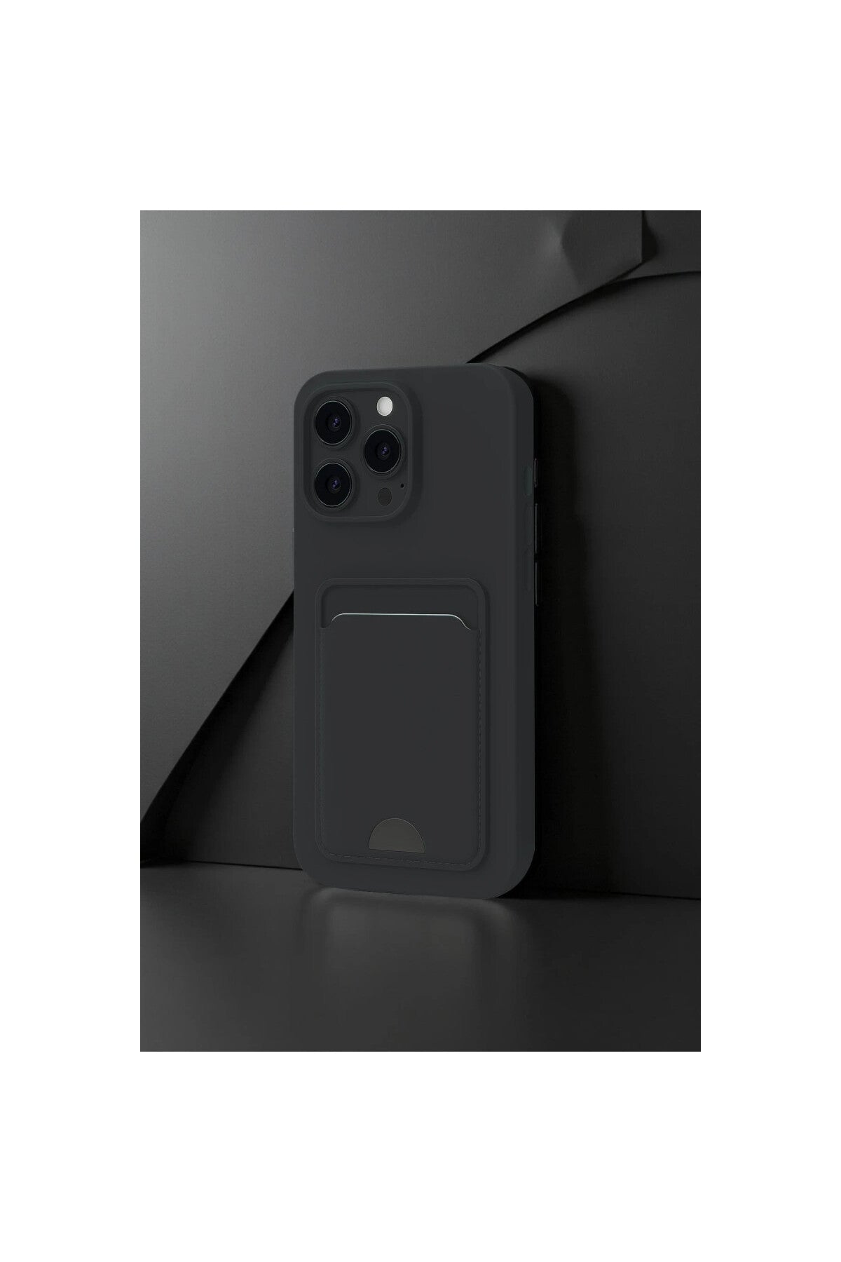 Apple iPhone 16 Pro Uyumlu Kılıf Kelvin Kartvizitli Silikon - Lacivert