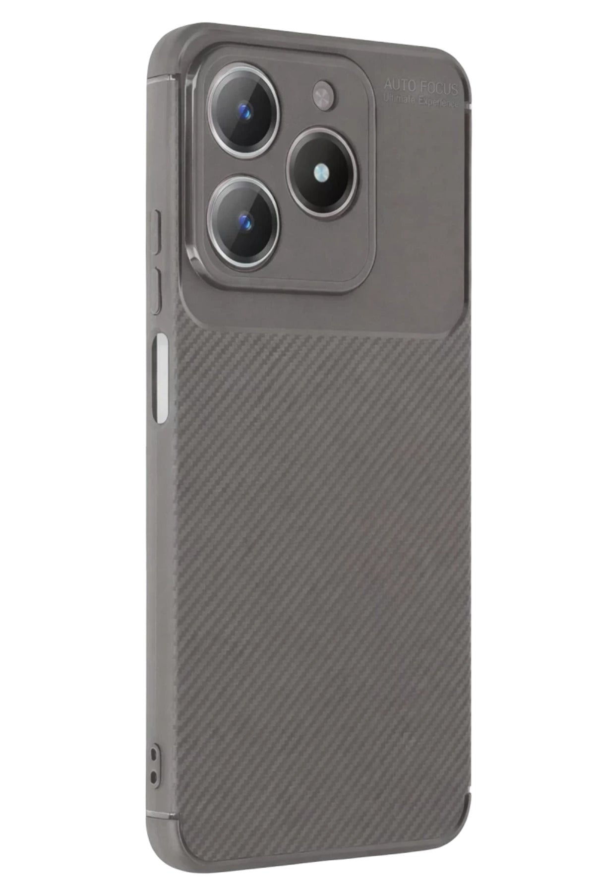 Realme C61 Uyumlu Kılıf Auto Focus Karbon Kapak - Gri