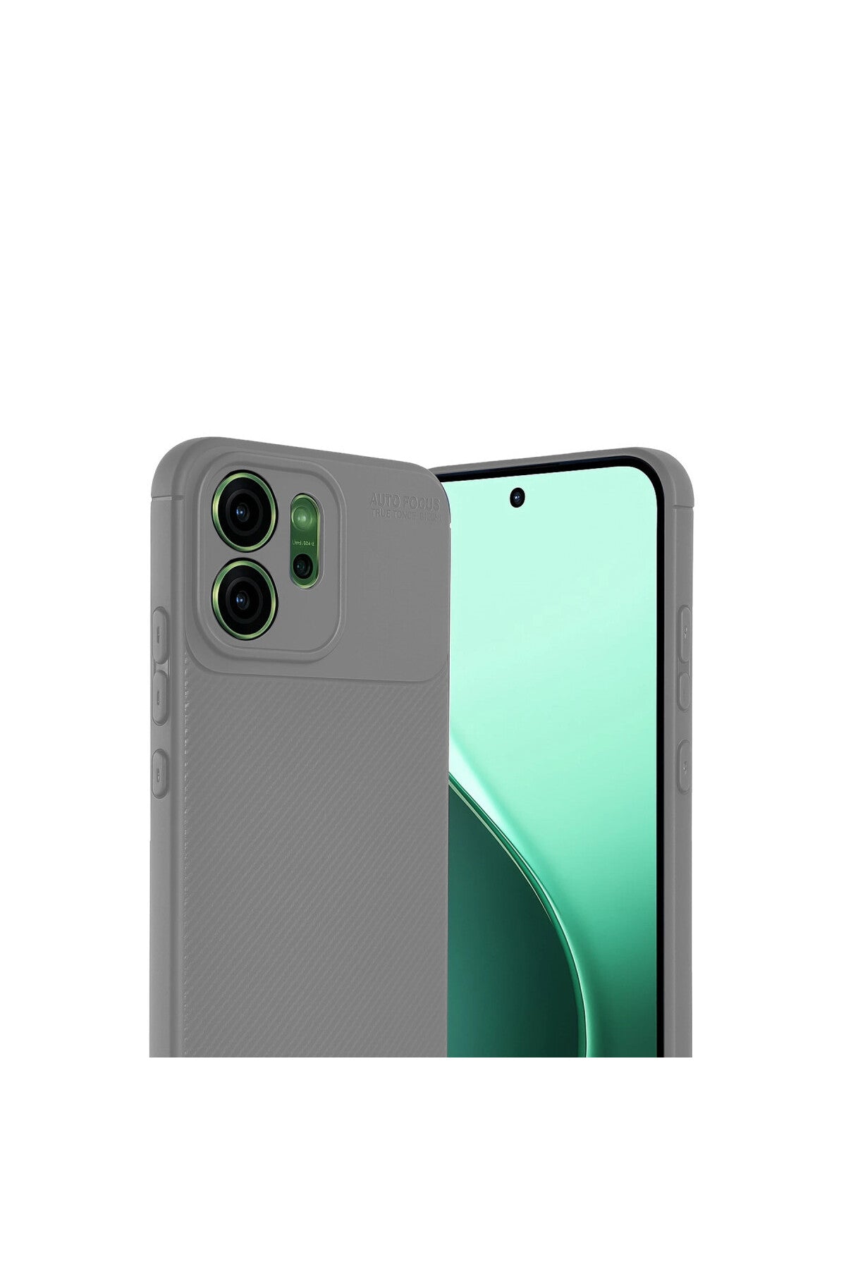 Oppo Reno 14F Uyumlu Auto Focus Karbon Kapak - Gri